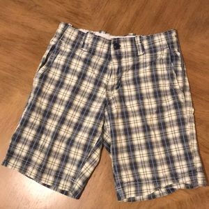Vintage GAP Blue/Green/White Plaid Men's Flat Front Rugged Shorts